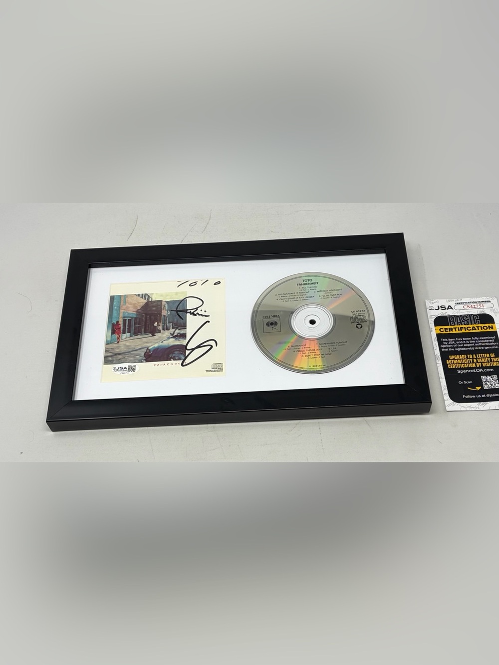 Toto signed Fahrenheit CD Cover Framed JSA COA